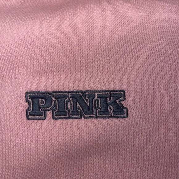 PINK Victoria's Secret Chalk Ross Full Zip Sweatshirt With Dog Embroidered Logo - Picture 6 of 7